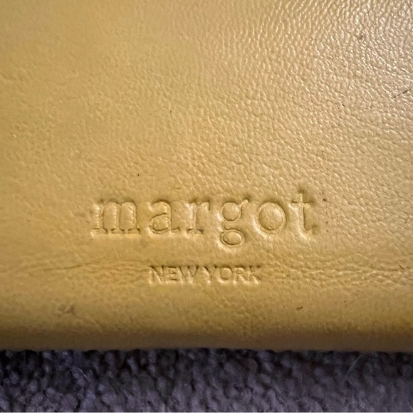 Anthro Margot Cyrus Sunflower Yellow Leather Zip Around Wallet - Picture 4 of 9